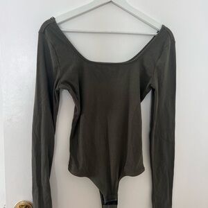 Madewell Olive Long Sleeve Bodysuit